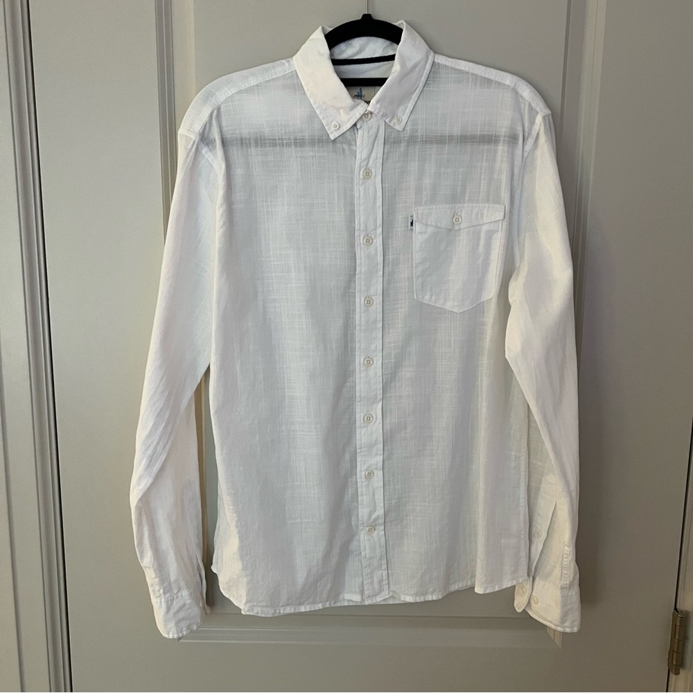 Johnnie-O mens long sleeve button down shirt | size medium
